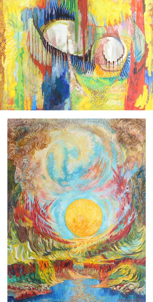FRIDTJOF SCHRODER AMERICAN 1917 1990 Pair of Oils on Canvas