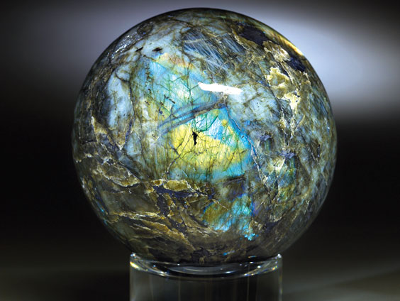 LARGE LABRADORITE SPHERE Madagascar This 9 inch sphere of colorful