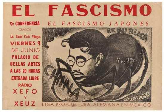 Ocampo Isidro El Fascismo lithographic poster for Conferencia El fascismo