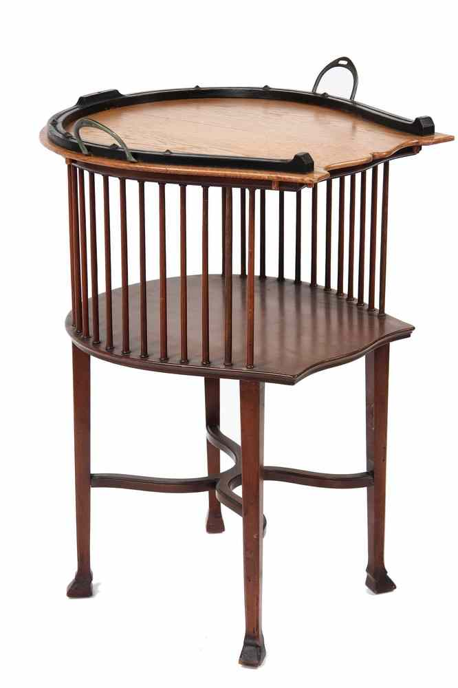 HORSESHOE TABLE Equestrian Themed Tea Table ca 1905 with horseshoe