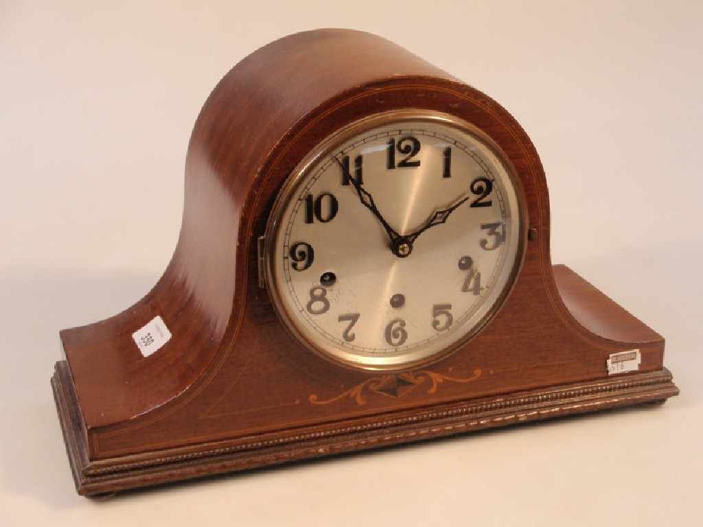 A German mantel clock of eight day chiming movement the