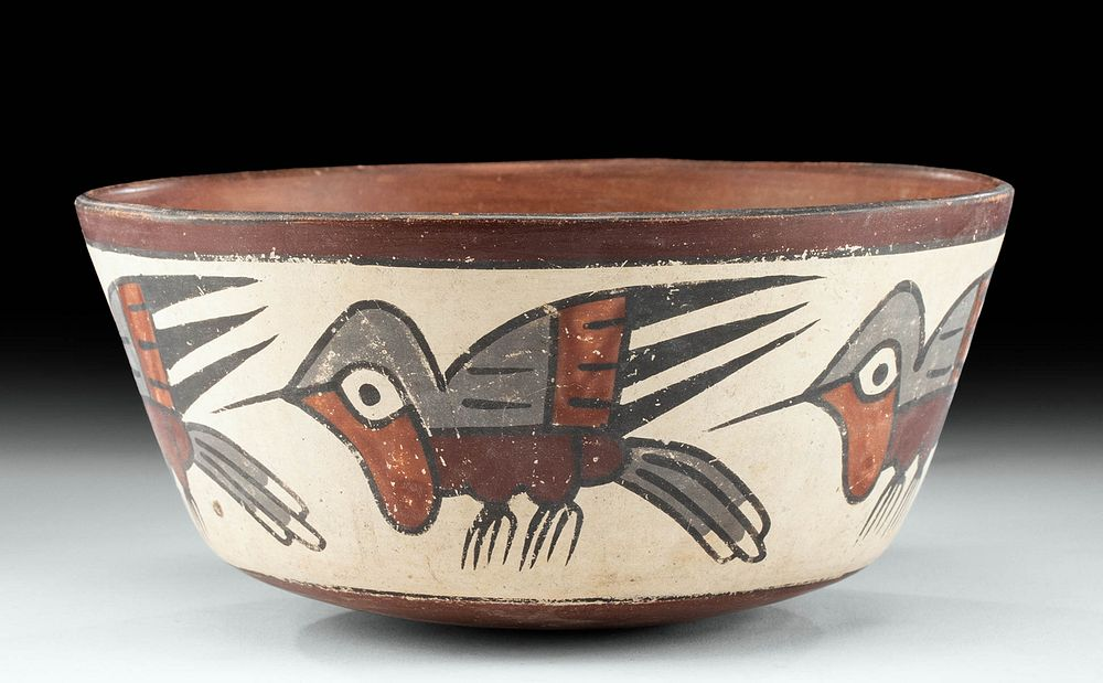 Nazca Polychrome Bowl w Hummingbirds Pre Columbian south coast of
