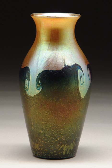 TIFFANY STUDIOS CYPRIOT VASE Outstanding Tiffany Studios vase features a