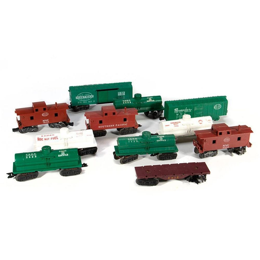 Marx train cars Marx Erie 8 Wheel Flat Car 174479