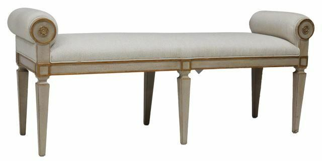 Contemporary window end of bed bench late 20th c having