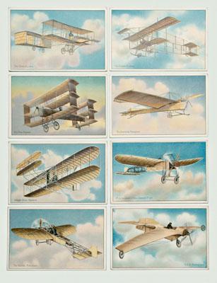 Eight early Tuck aviation post cards polychrome images of early