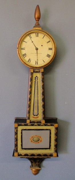 Presentation banjo clock with dial signed Simon Willard Son No