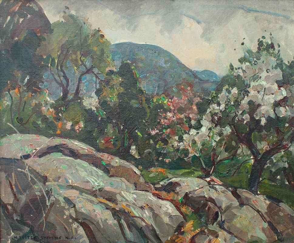 STEVENS William Lester 1888 1969 Rocks and Blossoms 20 x