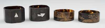 Two Pair Tortoise Shell Napkin Rings Two are apprx 1