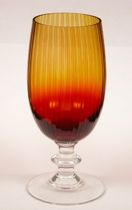 Cambridge Amberina Goblet Amber shading to deep ruby red on