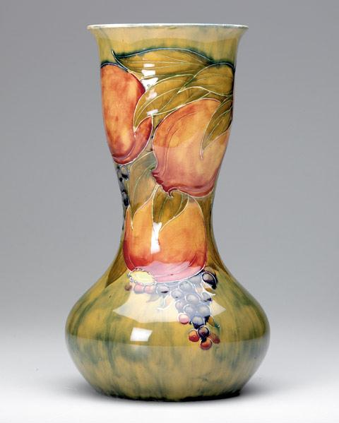 MOORCROFT Tall vase of unusual shape in the Pomegranate pattern