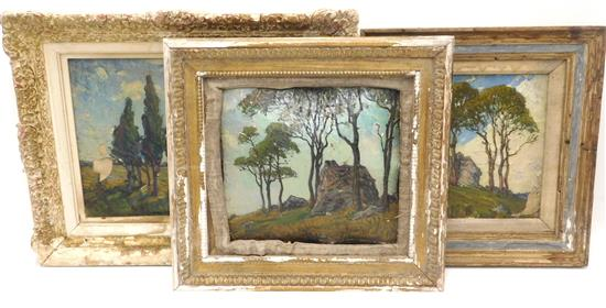 Attributed to George Davidson Polish American 1889 1965 three oils