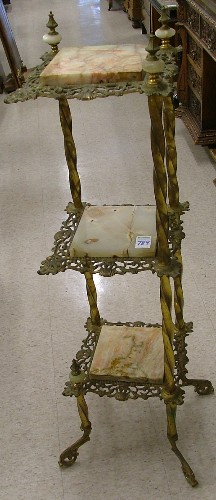 VICTORIAN CORNER BRASS AND CAST IRON WHAT NOT STAND American