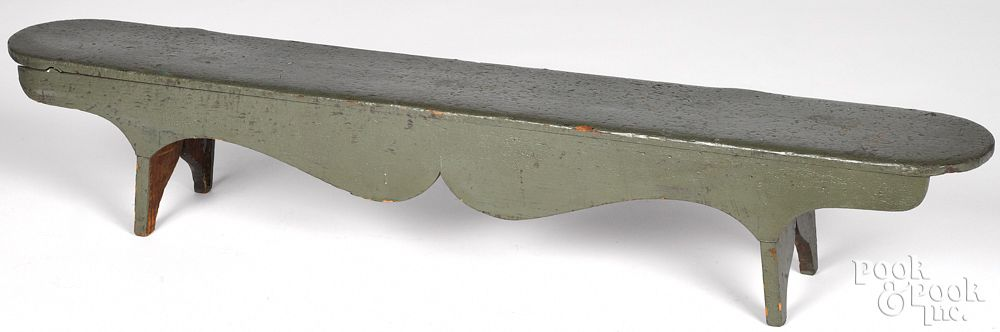 New England painted pine kneeling bench 19th c New England