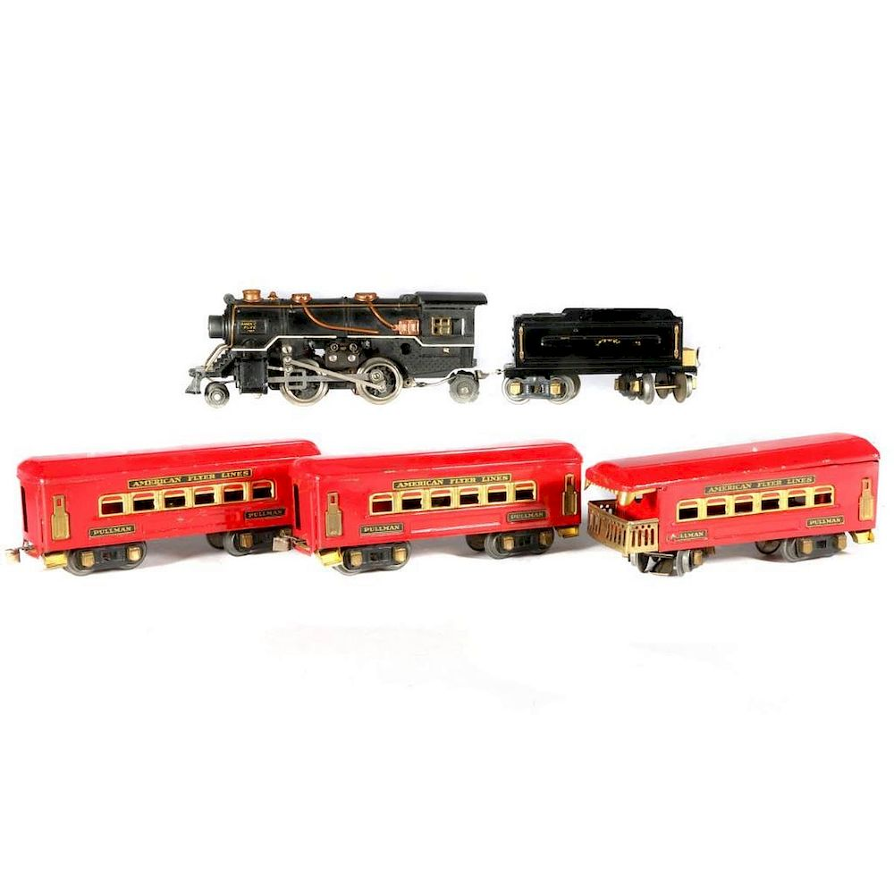 AF O Gauge Prewar Passenger Set w Steam Locomotive AF