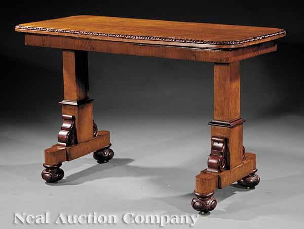 An English Pollard Oak and Mahogany Metamorphic Desserte mid 19th