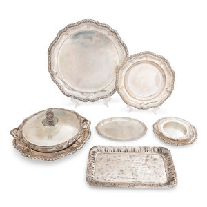 A Collection of Nine German Posen Silver Items includes a