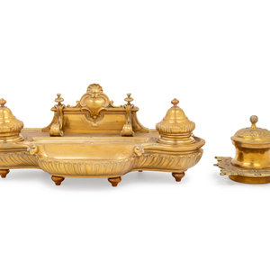 A French Gilt Bronze Inkstand Cast by Ferdinand Barbedienne French