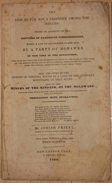 Priest Josiah The Low Dutch Boy a Prisoner among the