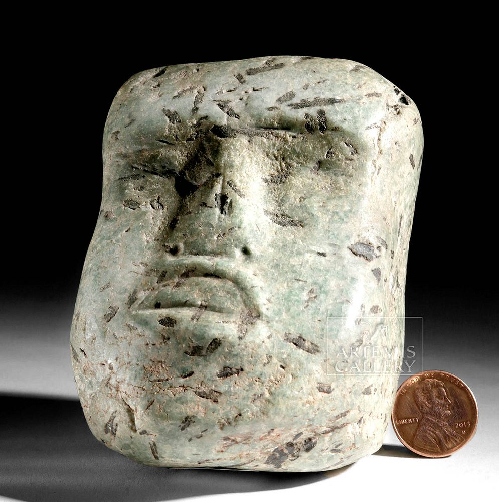Maya Greenstone Face Abstract Anthropomorphic Originally Listed At 450 Pre