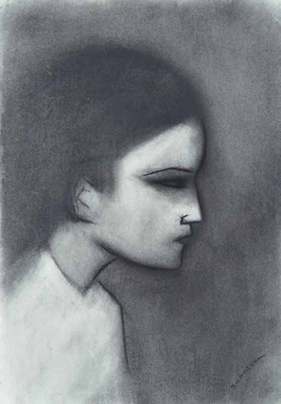 ROBERT DICKERSON born 1924 Young Boy charcoal on paper signed