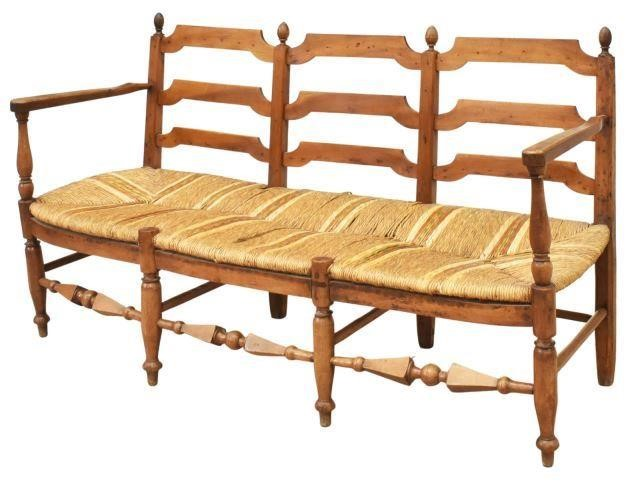 French Provincial triple chair back settee late 19th early 20th
