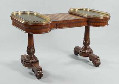A Maitland Smith Games Table The center of the double