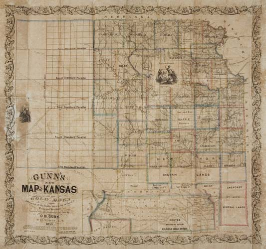 KANSAS TERRITORY Gunn O B Gunn s New Map of
