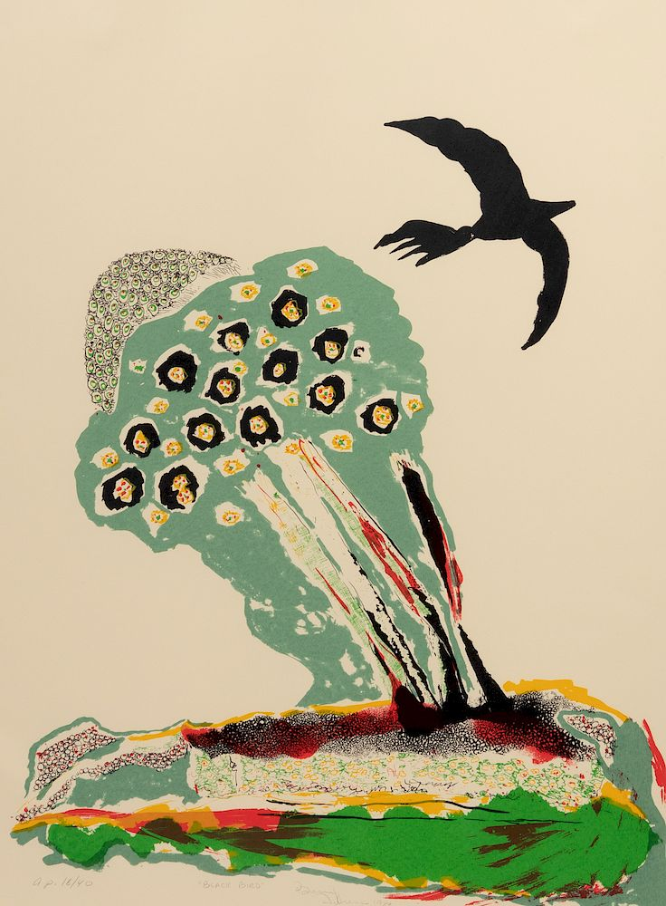 Benny Andrews Benny Andrews American 1930 2006 Black Bird Lithograph