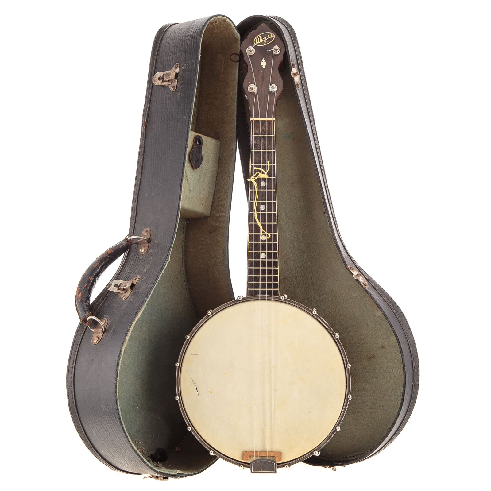 WIZARD BANJO UKULELE CASE Circa 1920 30s mahogany body with