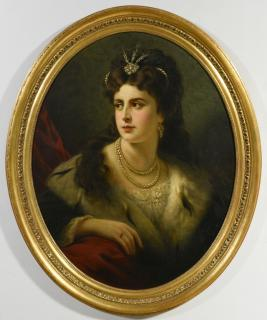 Anton Ebert Portrait of Lady in Ermine Fur Anton Ebert