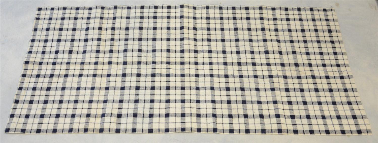 Blue white linen homespun runner c 1860 1880 40 3