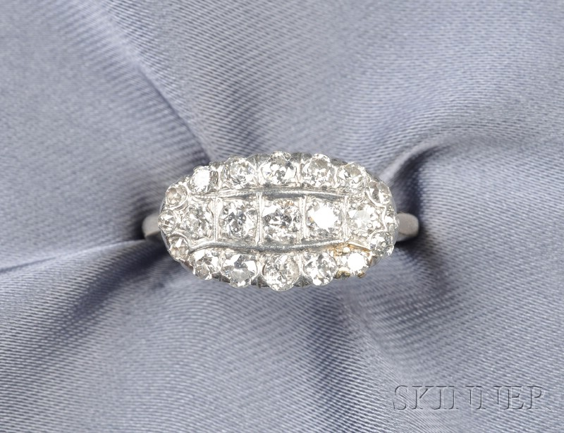 Diamond Ring set with old European and transitional cut diamonds