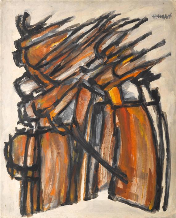 HELMAN ROBERT 1910 1990 Abstract composition Oil on canvas Signed