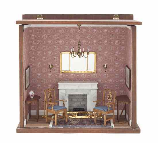 An Interior Scene Diorama depicting a sitting room Height 11