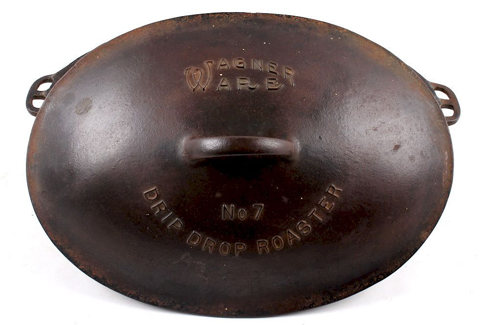 Wagner Ware Cast Iron Large No 7 Oval Roaster For