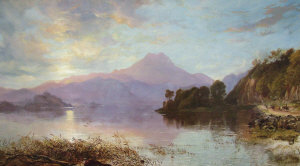 Horatio McCullough RSA 1805 1867 Highland loch scene oil on