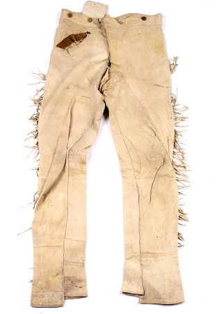 Early Apache Indian Scout Tanned Hide Pants 1800 s Featured