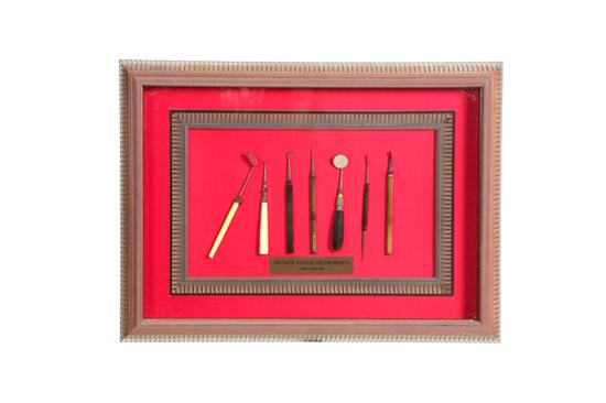 FRAMED DENTAL INSTRUMENTS American or European late 19th early 20th