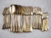 A part canteen of Victorian silver Lily pattern flatware comprising