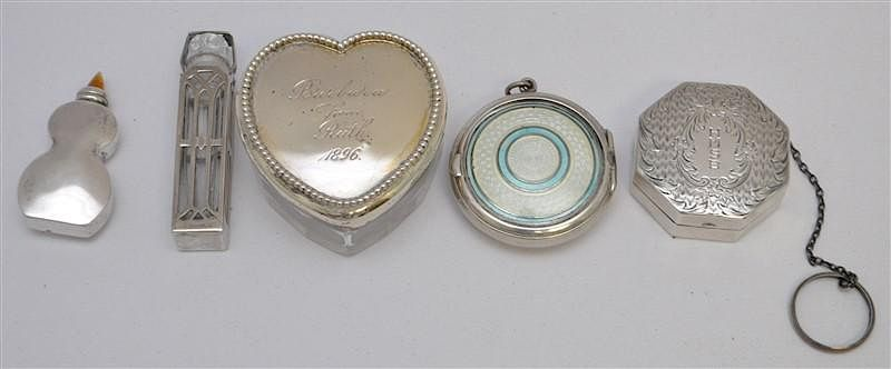 5 pc STERLING SILVER LADIES ACCOUTREMENTS Five Ladies Sterling Silver