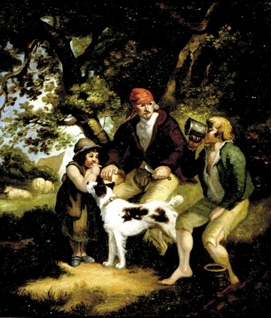 George Moreland attributed to British 1765 1804 LUNCHTIMEoil on canvas