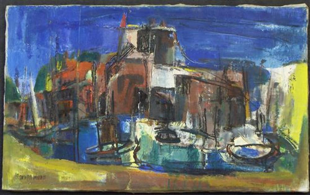 Marion Huse American 1896 1967 Inner Harbor oil on canvas