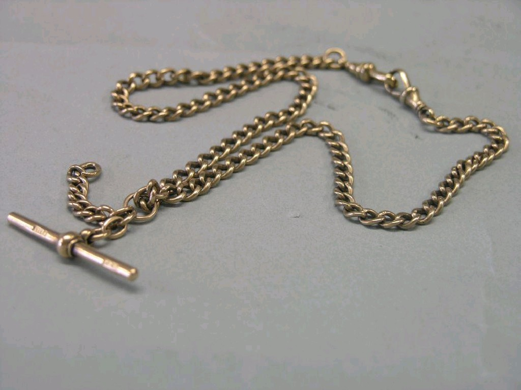 A 9ct gold link watch chain 28 7 grams SEE