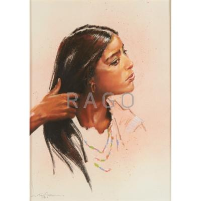 LYLE TAYSON SR American b 1924 Pastel portrait of a