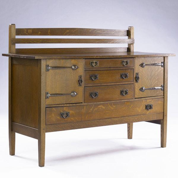 GUSTAV STICKLEY Sideboard no 814 with strap hinges and plate