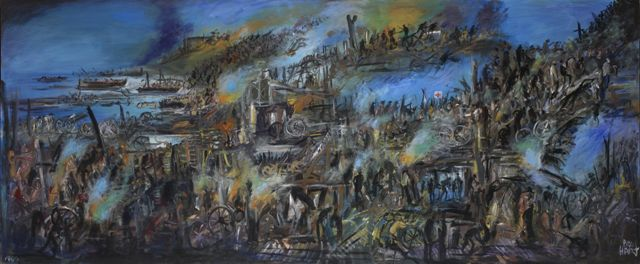 Pro Hart 1928 2006 Gallipoli 1990 acrylic on canvas signed
