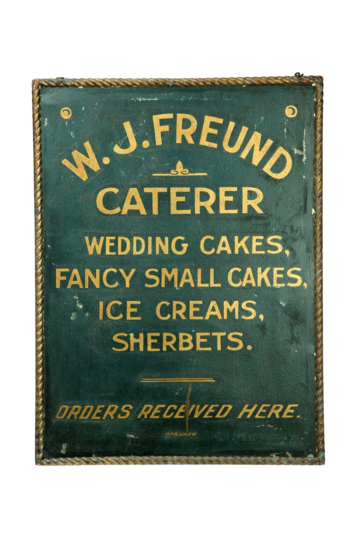 TRADE SIGN American late 19th early 20th century tin Old