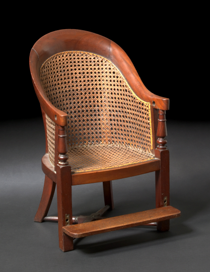 Unusual Restauration Mahogany Child s Chair mid 19th century the