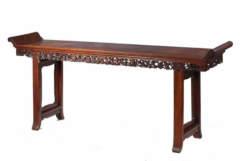 ALTAR TABLE Solid rosewood carved Chinese altar table open framed